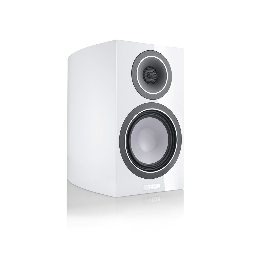 Canton Vento 20 bookshelf speaker white front 3 quarter over white background | CNT-VENT20-WH