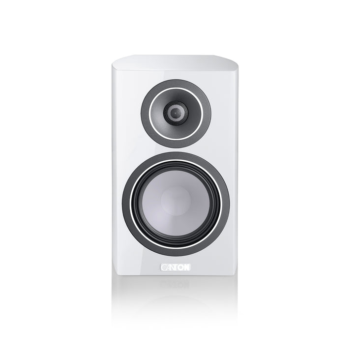 Canton Vento 20 bookshelf speaker white front over white background