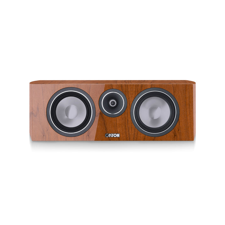 Canton Vento 50 center speaker natural walnut front over white background