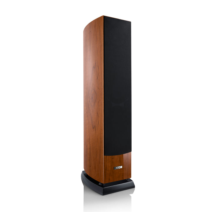 Canton Vento 90 natural walnut 3 quarter left front with grille over white background