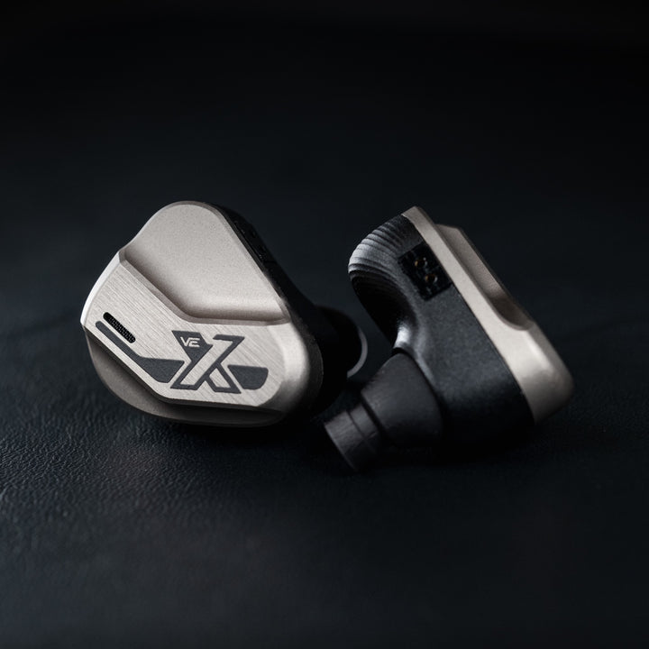 Vision Ears VE10 front and top over dark leather background