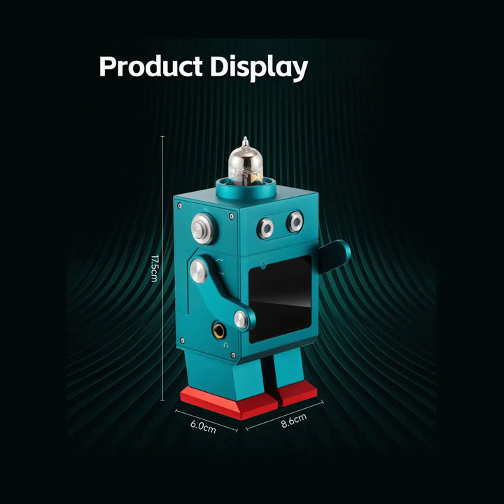 xDuoo DM-01 desktop DAC and tube amp dimensions graphic