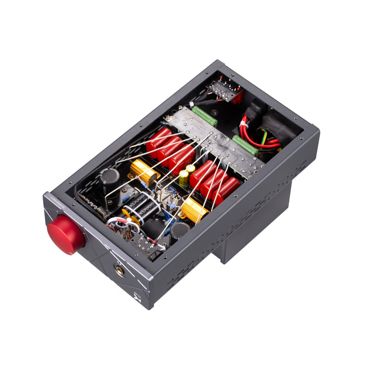 xDuoo TA-66 bottom with removed cover showing internal wiring