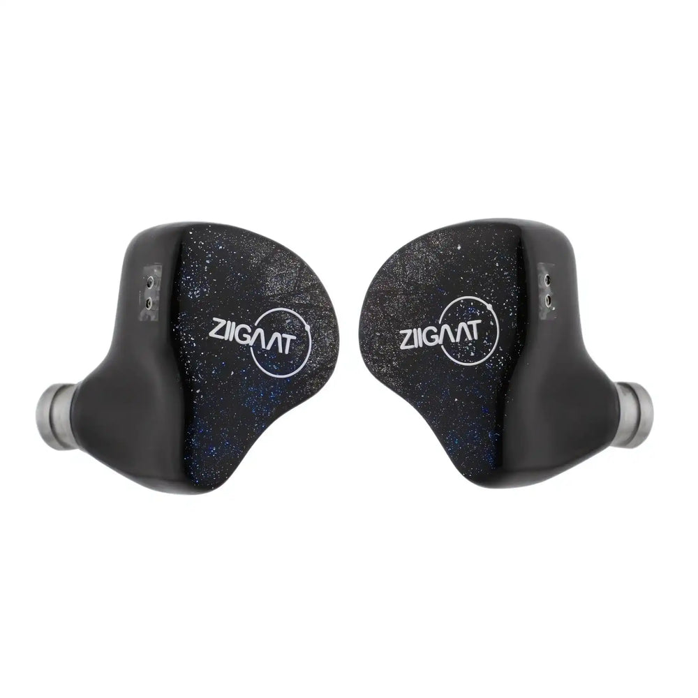 ZiiGaat Lush IEMs in blue front facing inward whitebox