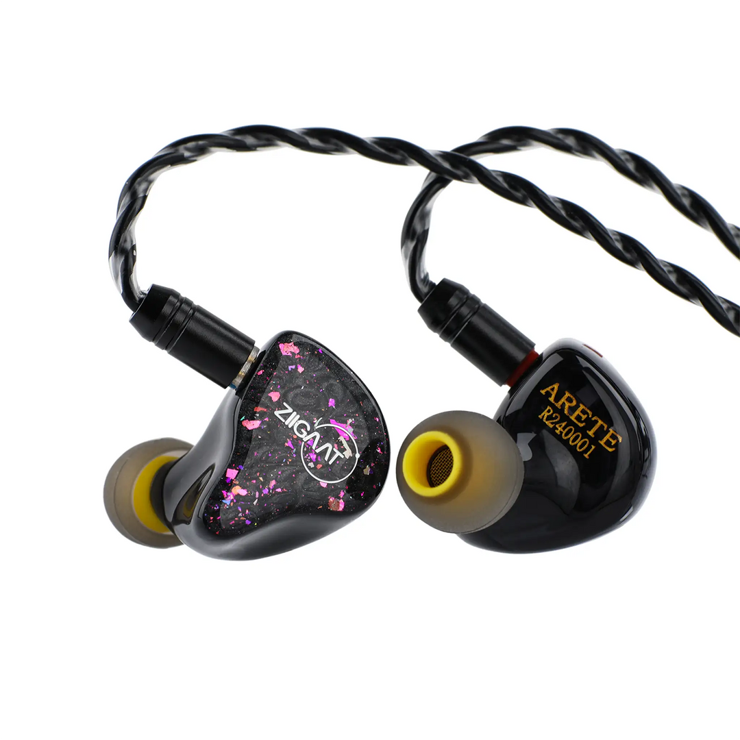 Ziigaat x Fresh Reviews Arete iems front and back view whitebox