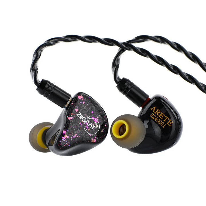 Ziigaat x Fresh Reviews Arete iems front and back view whitebox