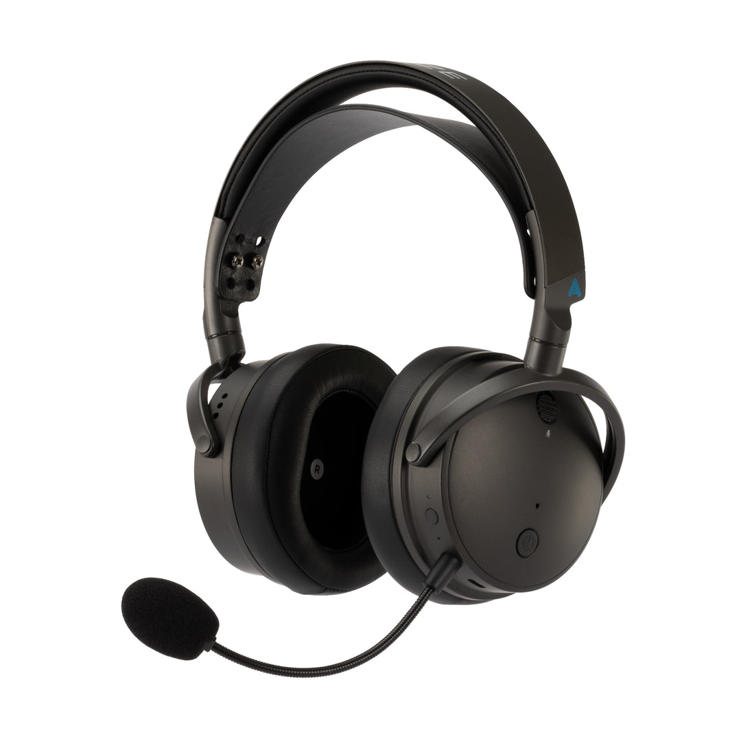 Audeze Maxwell headset with mic over white background
