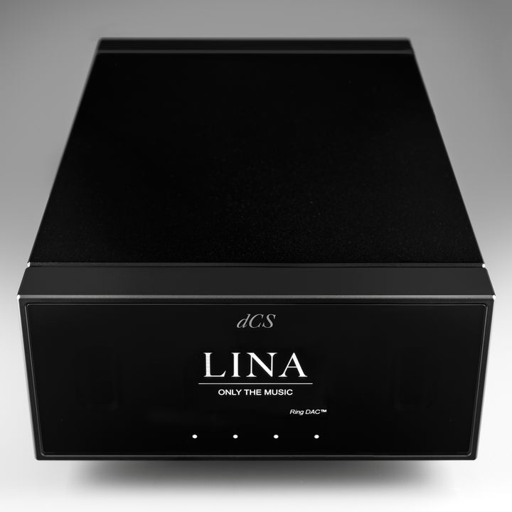 dCS Lina network DAC black top quarter over white background