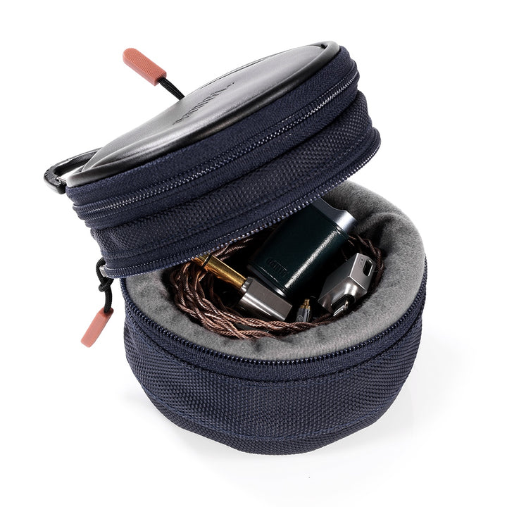 ddHiFi C100 opened case with audio gear exposed over white background