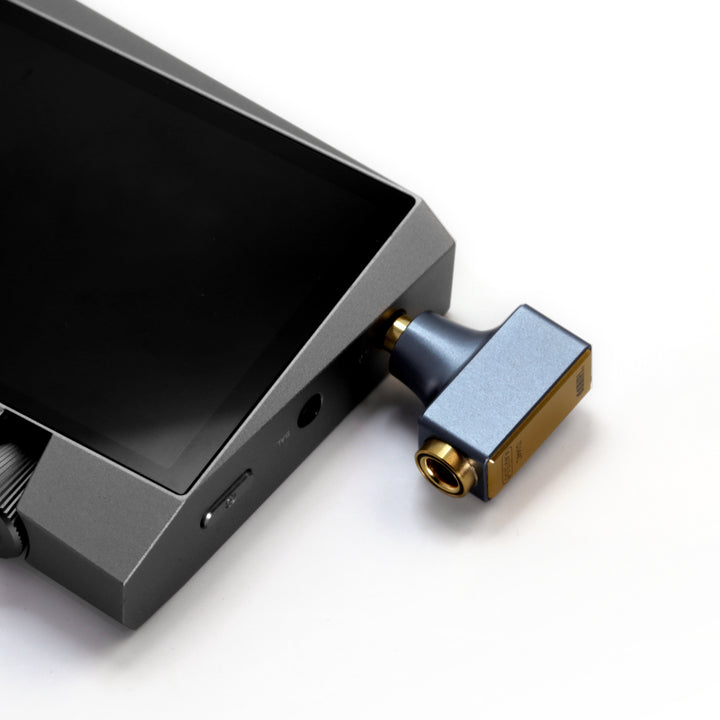ddHiFi DJ44B inserted into DAP over white background
