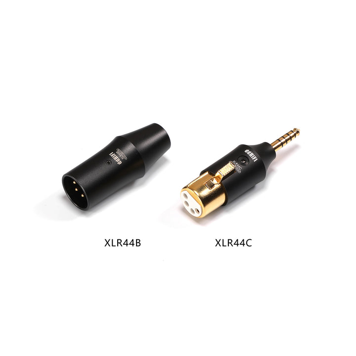 ddHiFi XLR44B and XLR44C adapter comparison over white background