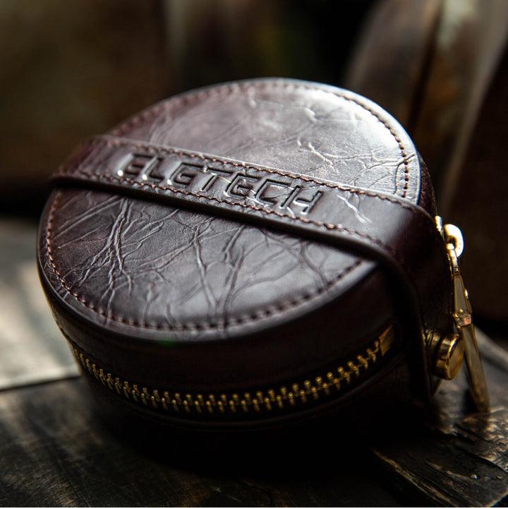 Eletech Mahogany Companion Case front quarter view | ET-CC-MAHBRWN