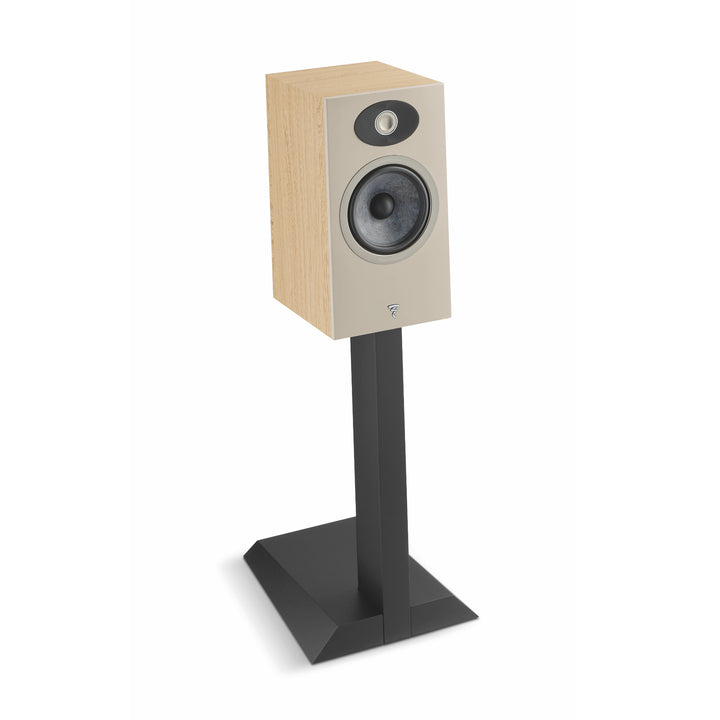 Focal Theva No1 lt wood 3 quarter on stand over white background