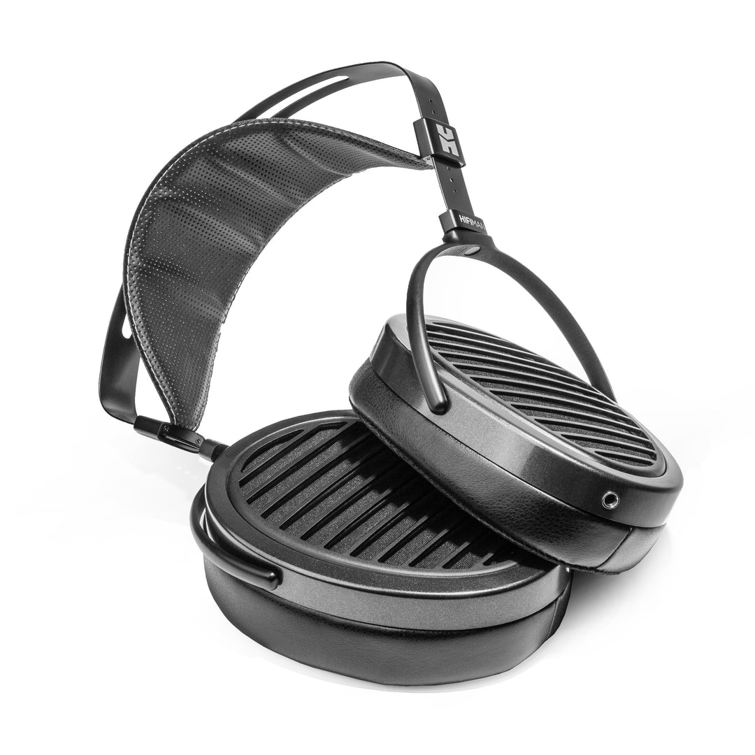 HiFiMAN Arya Stealth with rotated cups over white background