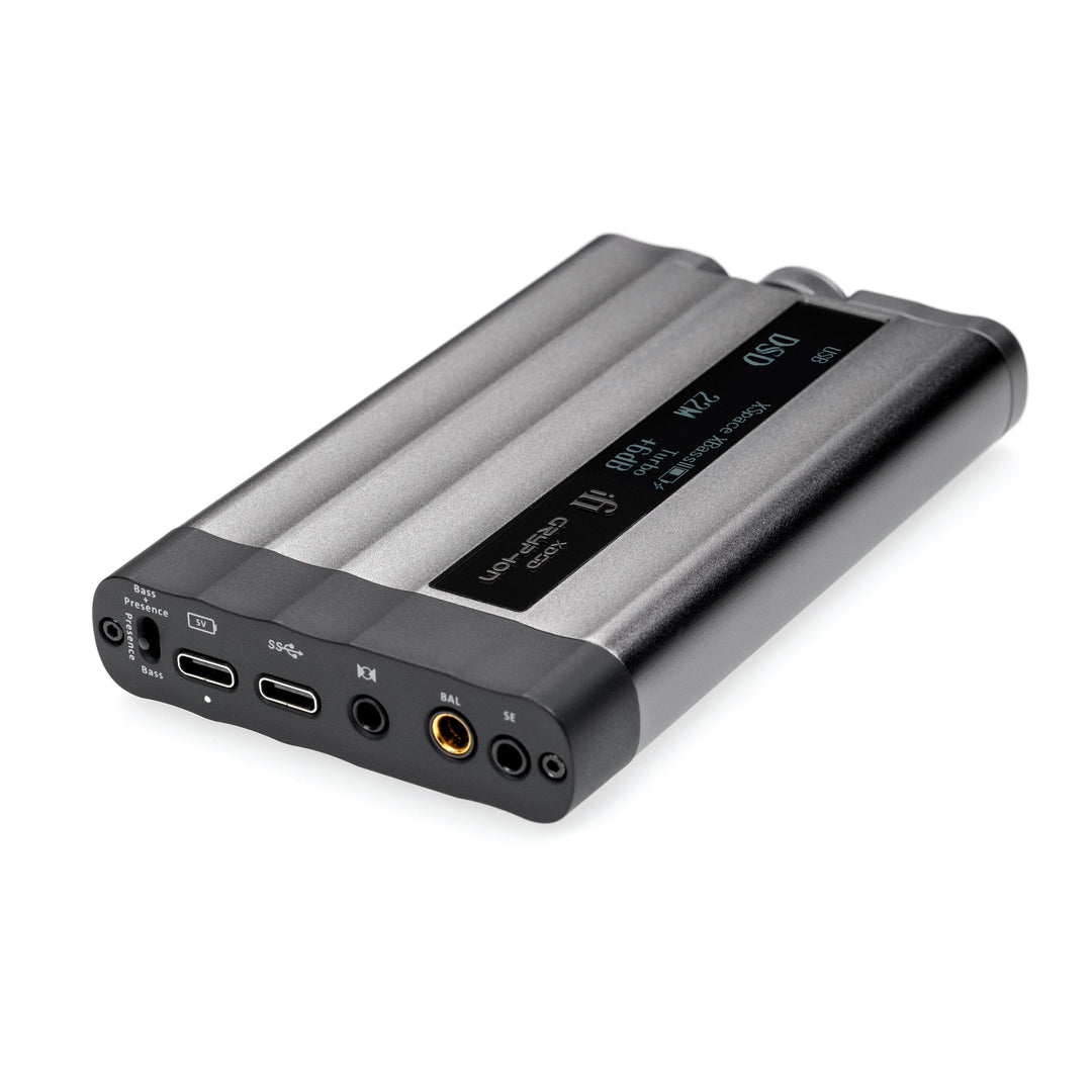 iFi xDSD Gryphon rear quarter over white background