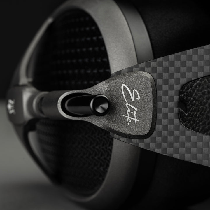 Meze Audio Elite Tungsten logo closeup