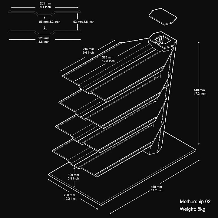 Burson Mothership | Aluminum Equipment Rack for Audiophile Desktop Gear-Bloom Audio