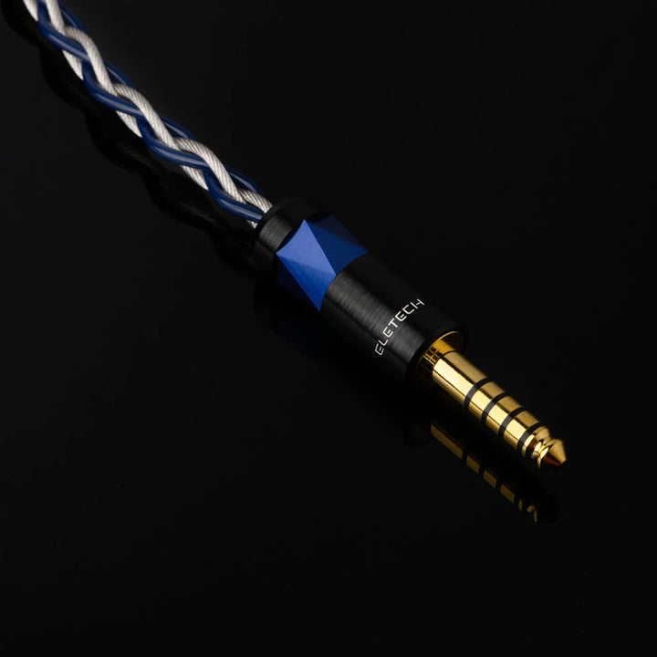 Noble Audio Ronin Eletech pentaconn over black background