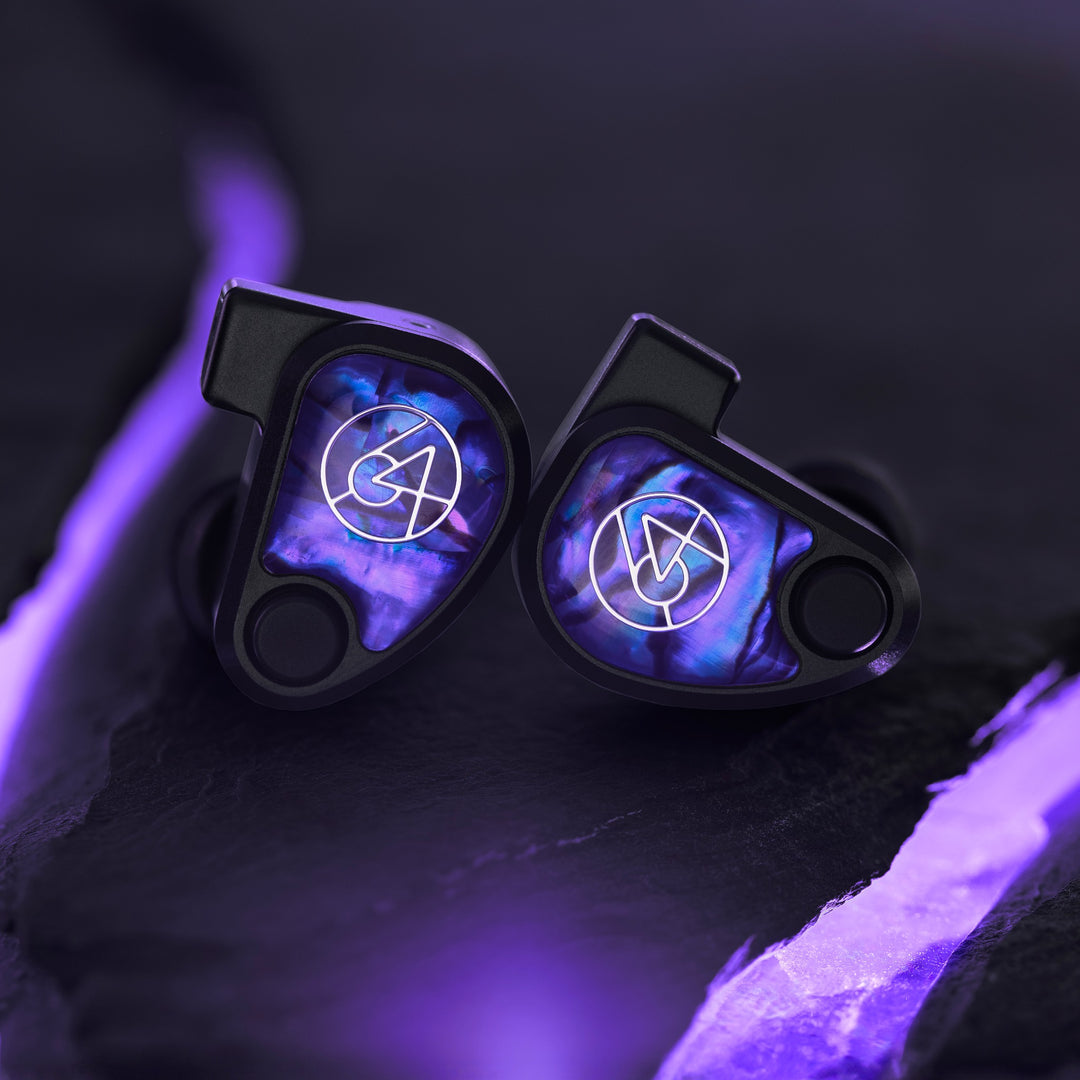 64 Audio Volür dramatic front on purple abalone