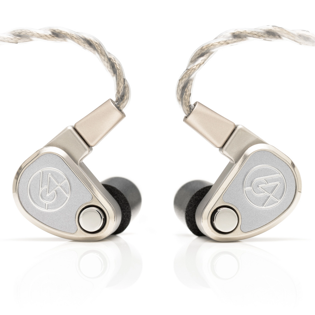 64 Audio TWELVE Ti IEMs with cable attached front center whitebox