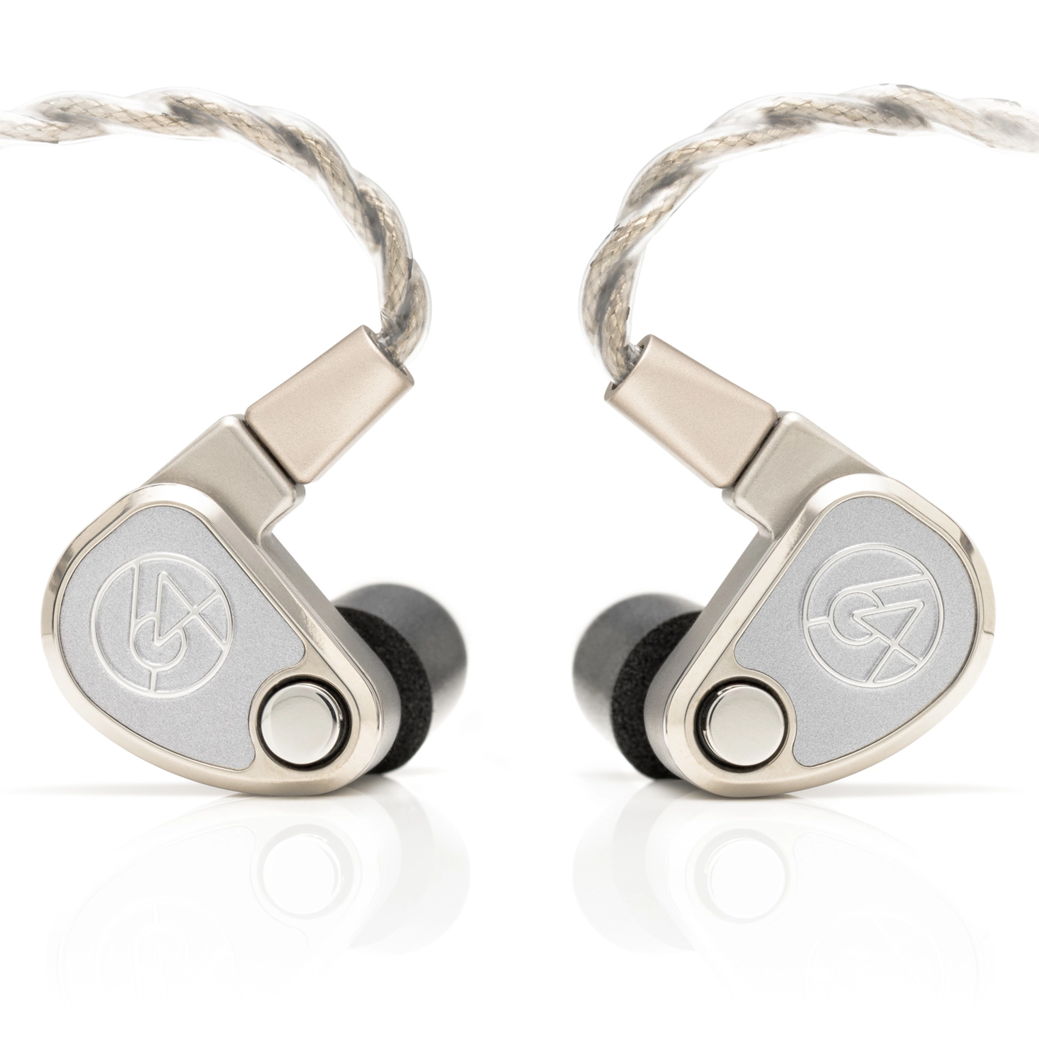 64 Audio TWELVE Ti IEMs with cable attached front center whitebox