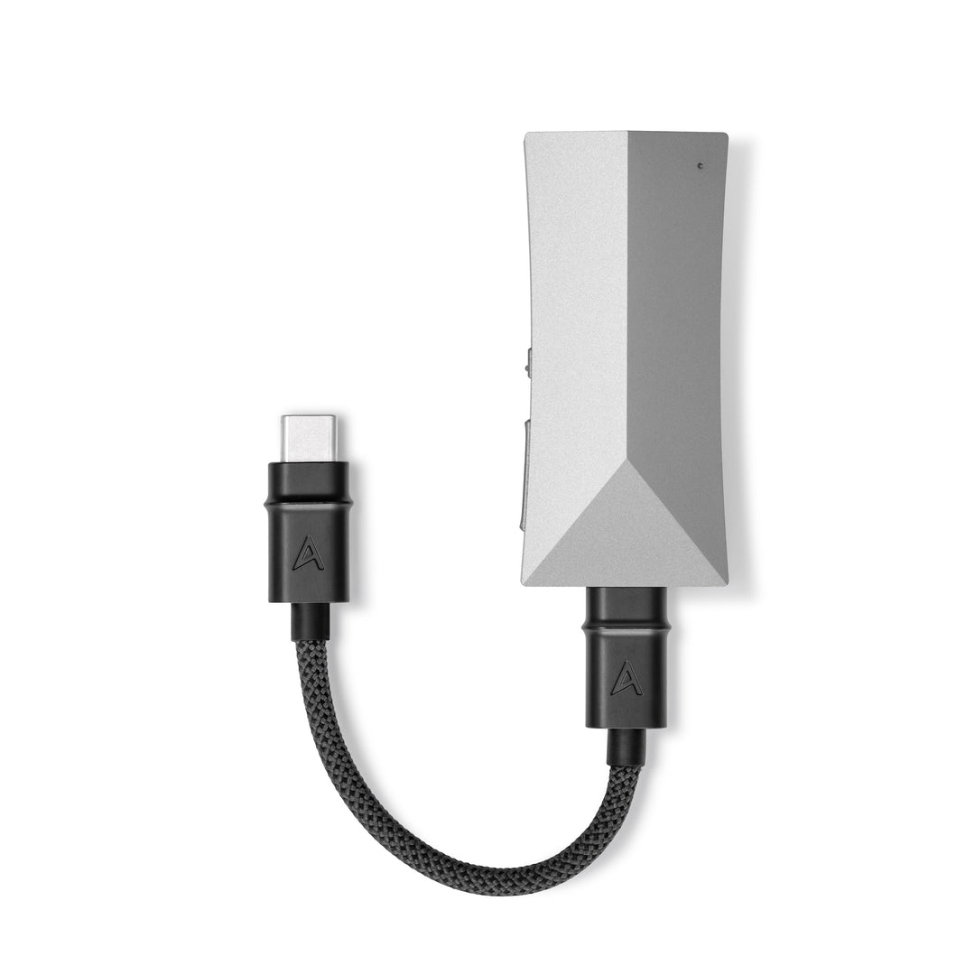 Astell&Kern HC4 top with attached cable over white background