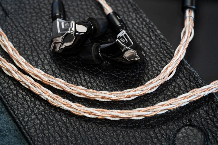 Campfire Audio Time Stream: Ultra cable with astrolith iem on black leather case