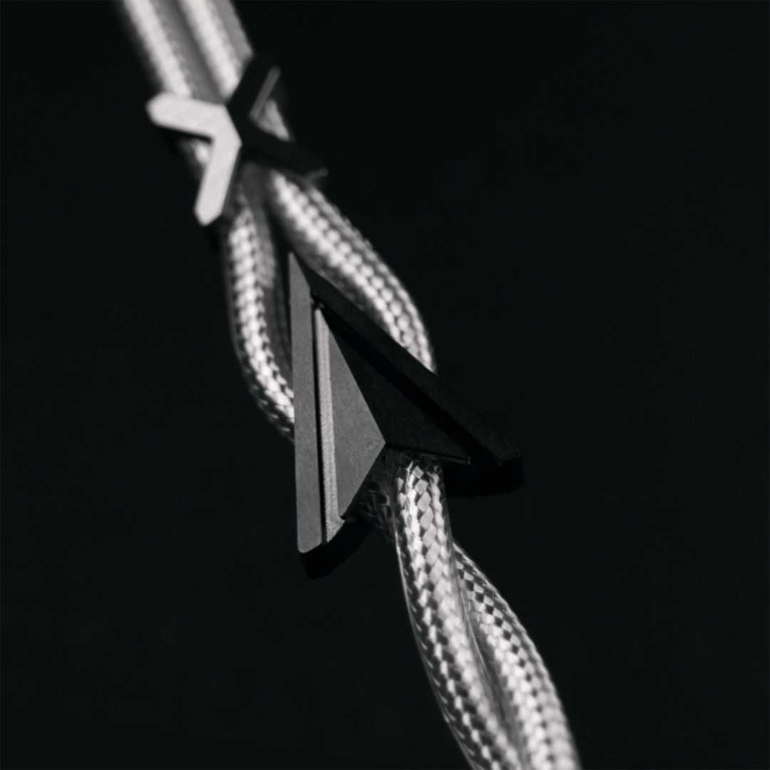 Astral Acoustics Luna iem upgrade cable close up of y-split black background