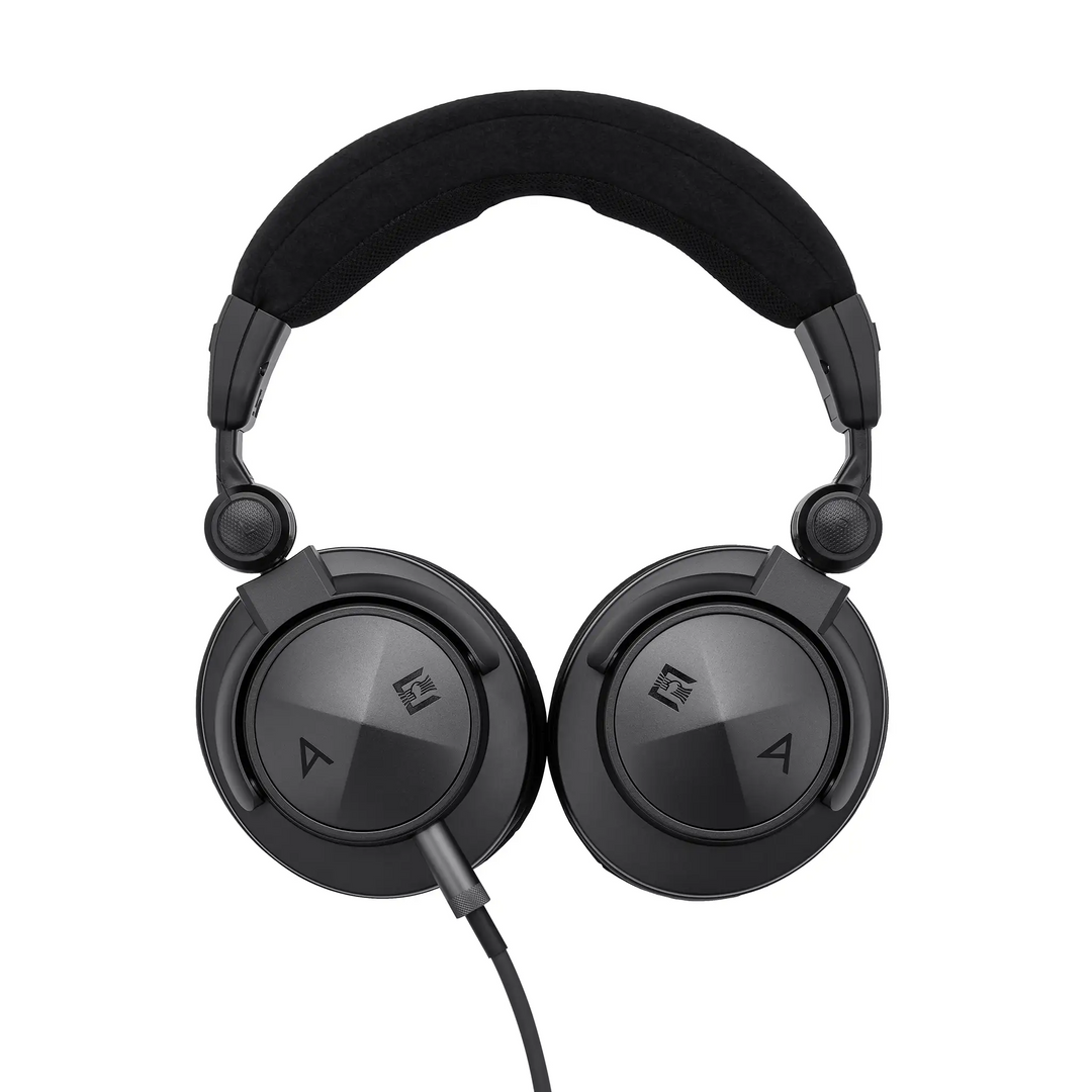 Astell&Kern x Ultrasone Virtuoso headphone ear cups face forward center whitebox