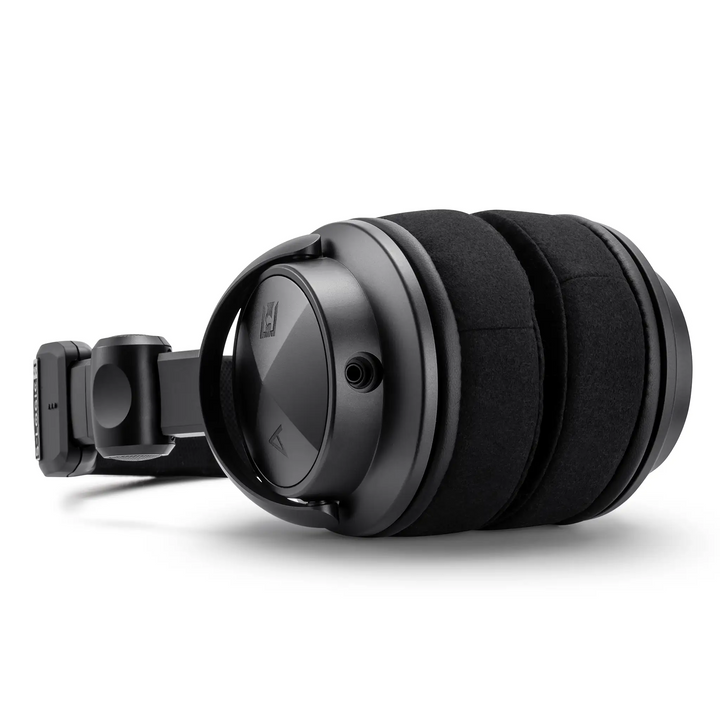 Astell&Kern x Ultrasone Virtuoso headphone lying bottom right ear cup closeup whitebox