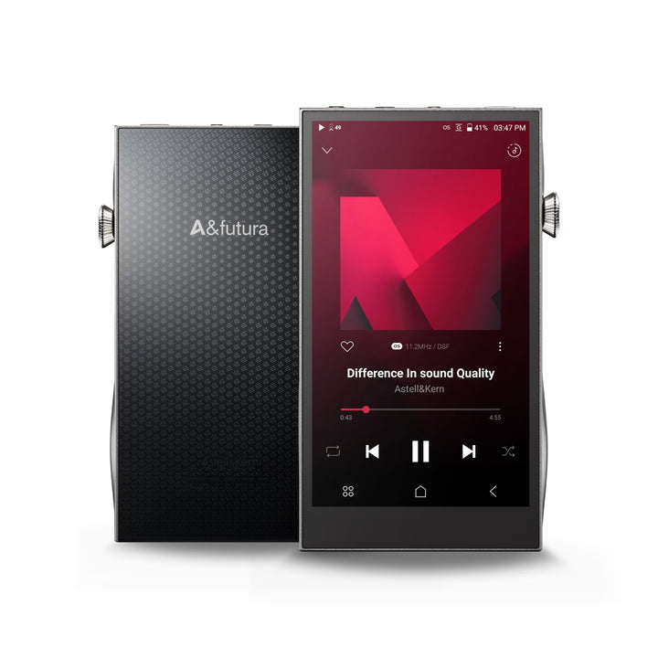 Astell&Kern SE300 silver (x2) front and back over white background