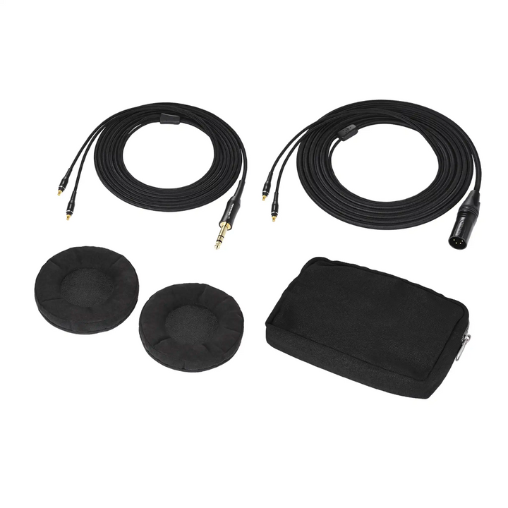 Audio-Technica ATH-ADX7000 headphones cables, cable pouch and ear pads whitebox