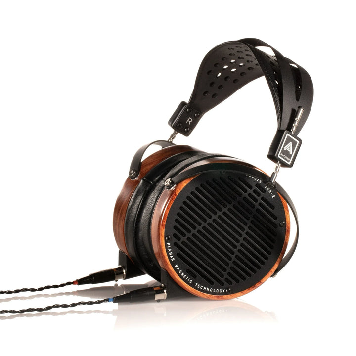 Audeze LCD-2 Rosewood open-back profile with attached stock cable whitebox