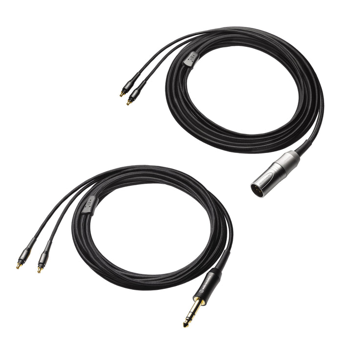 ATH-AWKG stock 6.3mm and XLR cables over white background