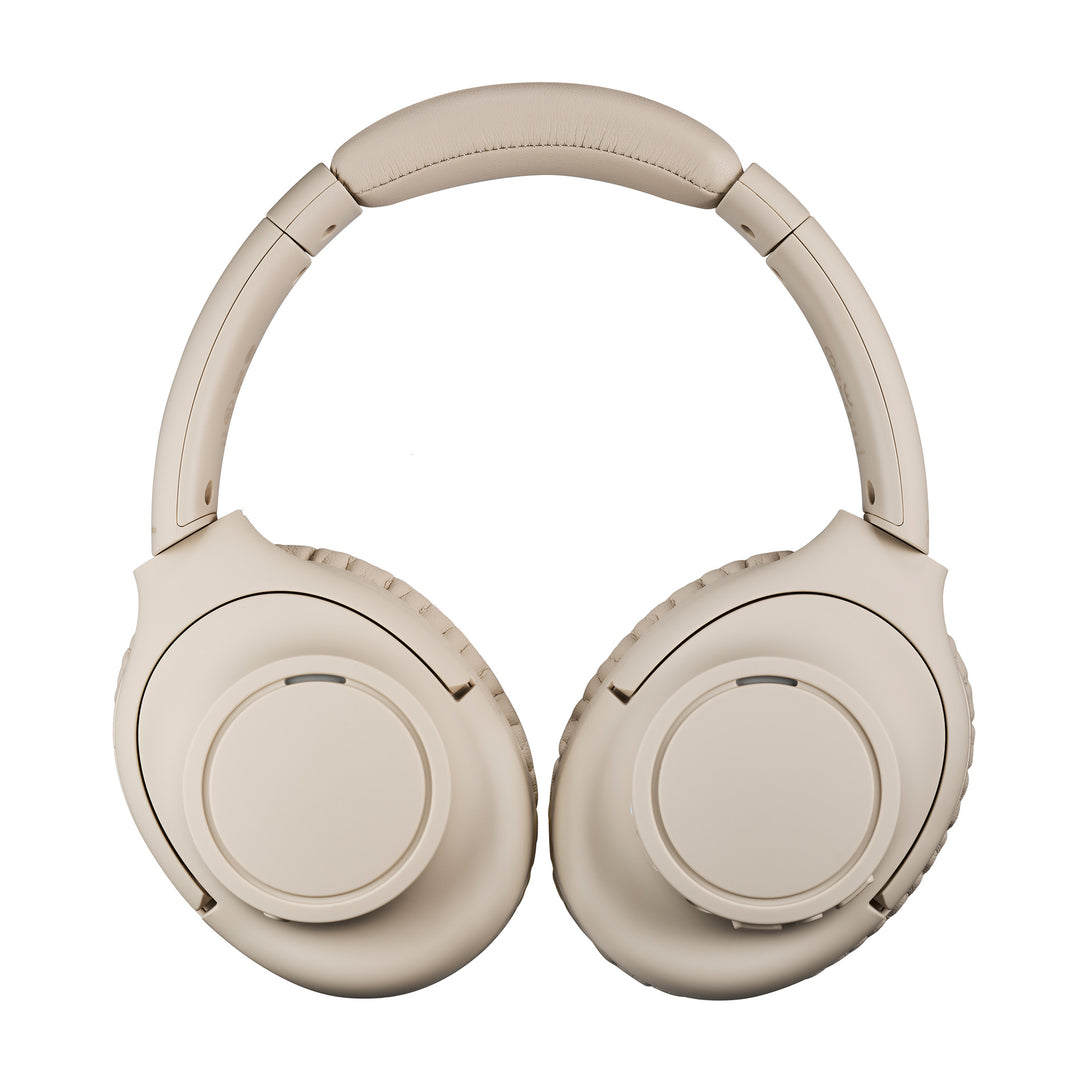 Audio-Technica ATH-S300BT beige headphone front with rotated earcups whitebox