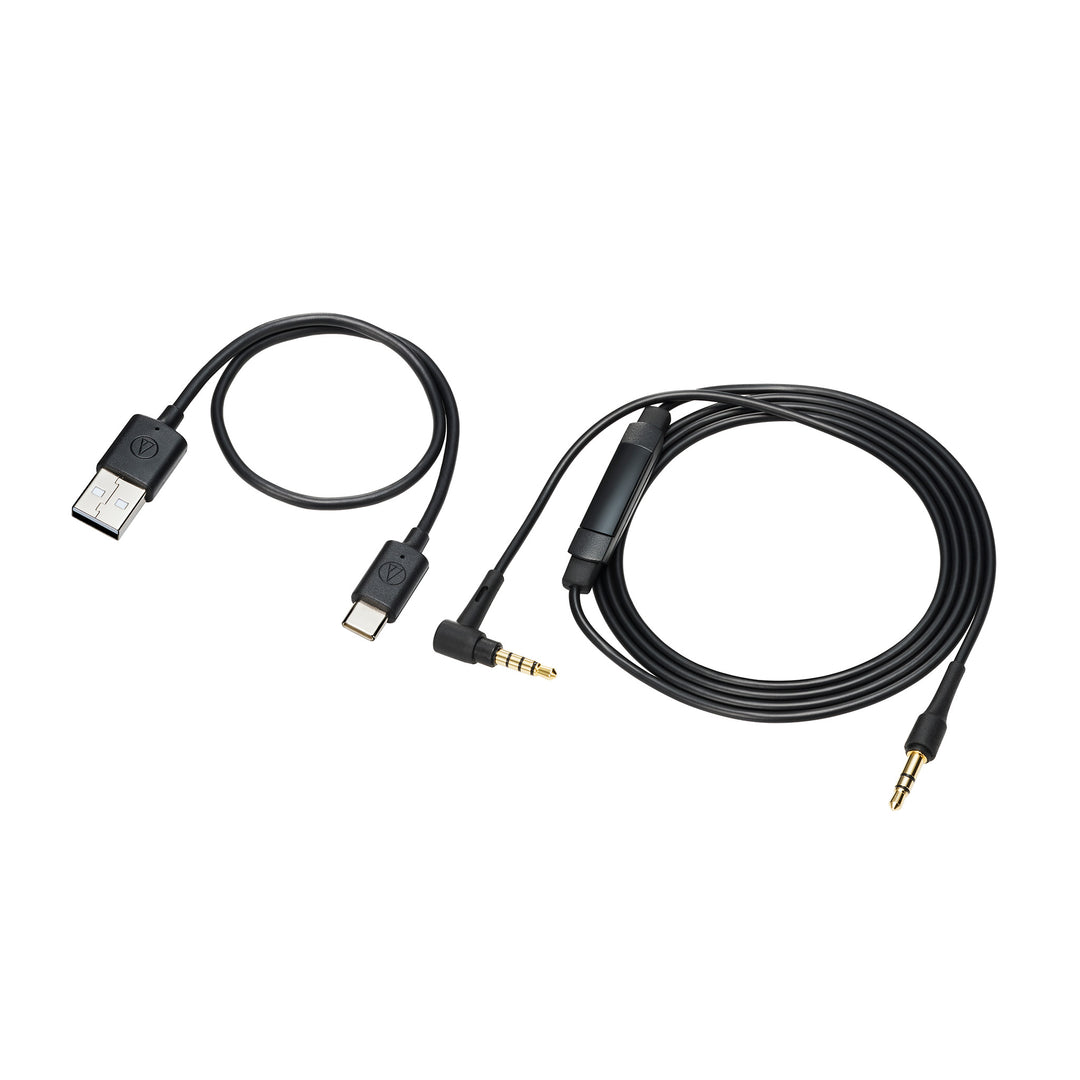 Audio-Technica ATH-S300BT stock USB and mic cables coiled whitebox