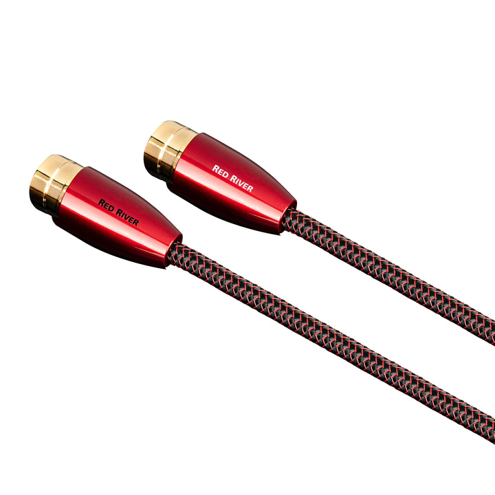 AudioQuest Red River XLR cable pair high angle whitebox