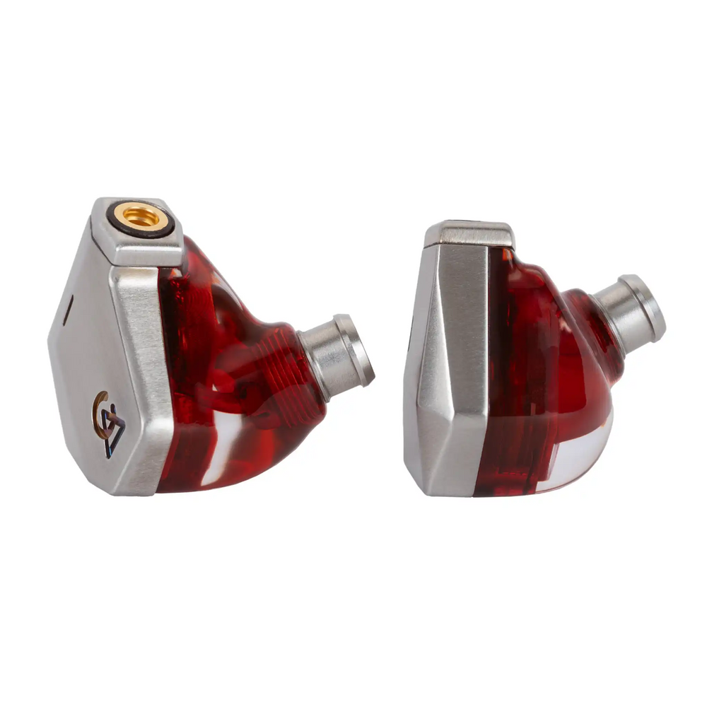 Campfire Audio Grand Luna IEMs sitting side profile view whitebox