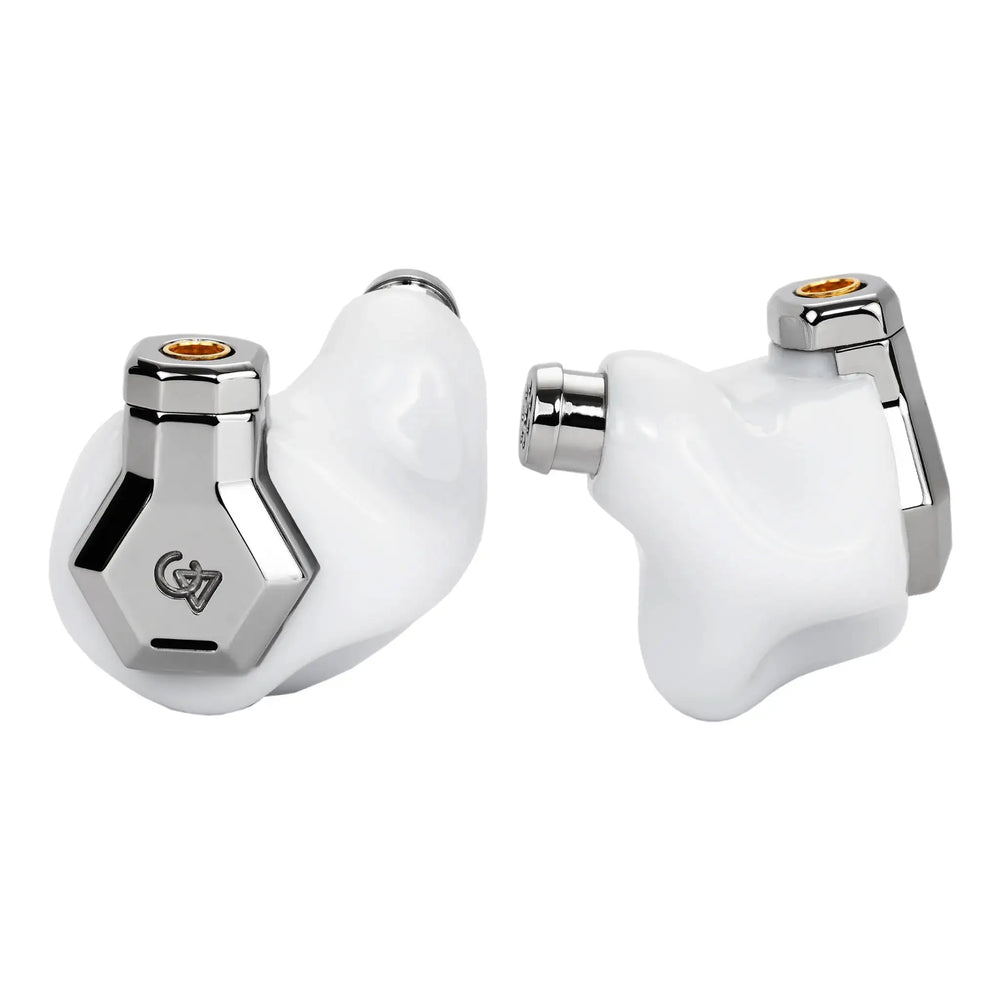 Campfire Audio Ponderosa MV3 eye level front and profile view whitebox