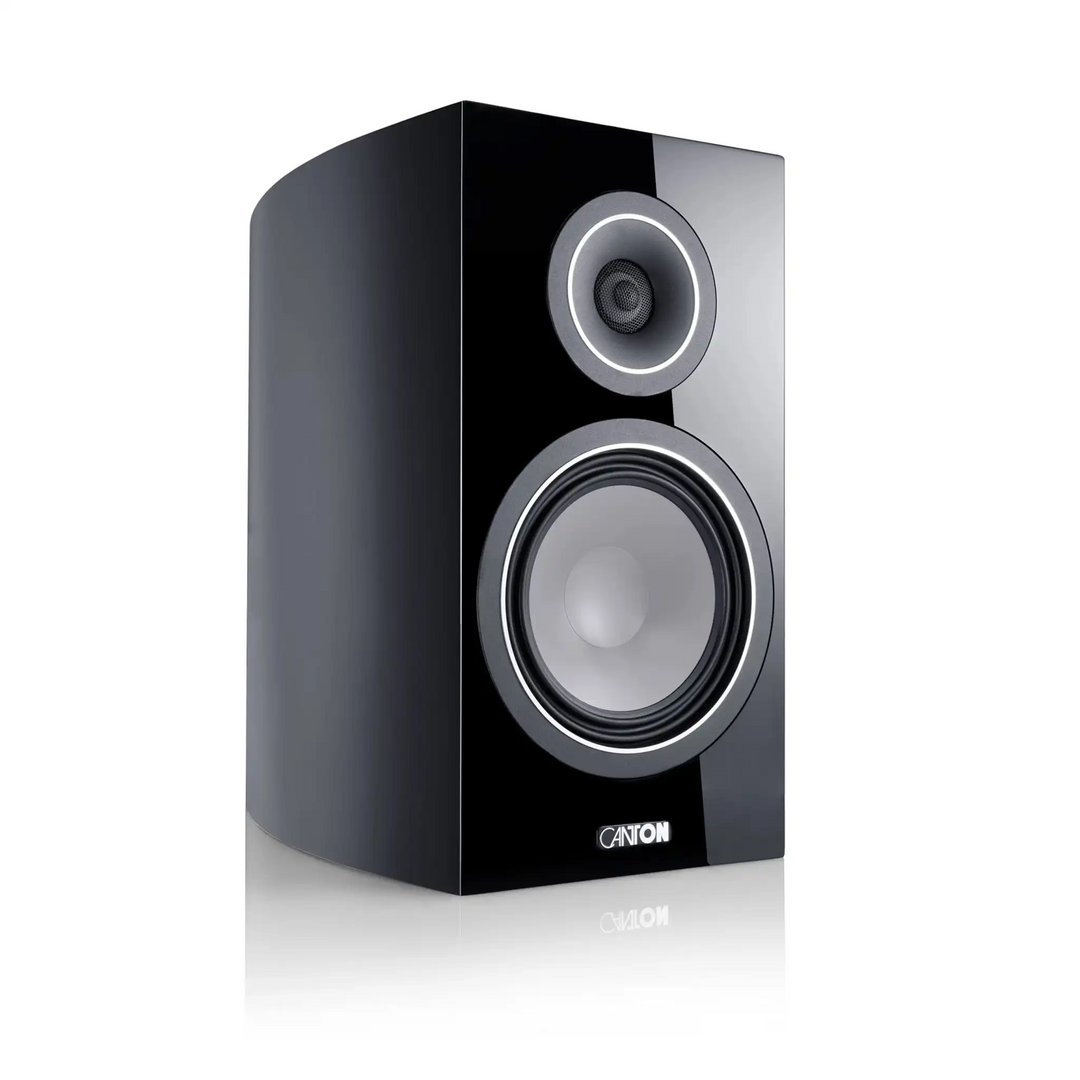 Canton Vento 30 speaker in gloss black front left 3 quarter angle whitebox