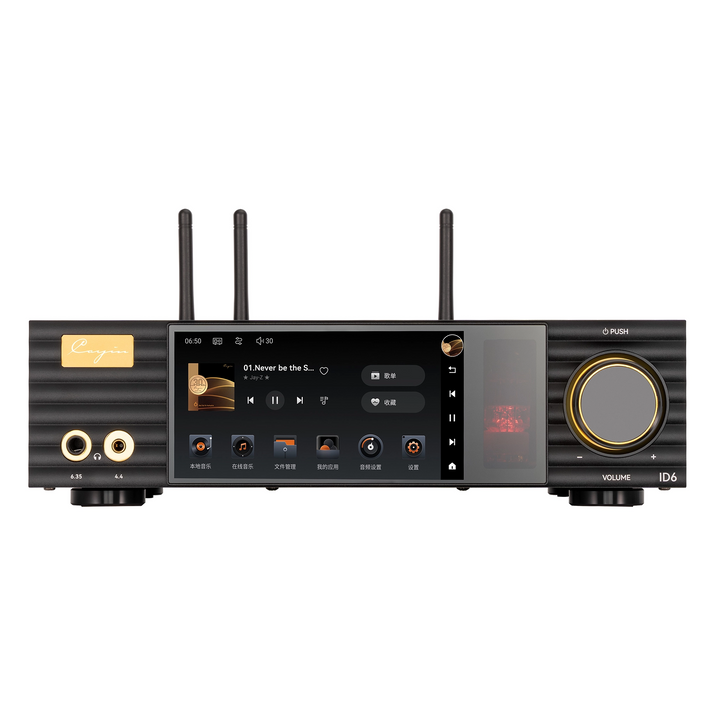 Cayin ID6 desktop streamer, dac and headphone amp front center whitebox