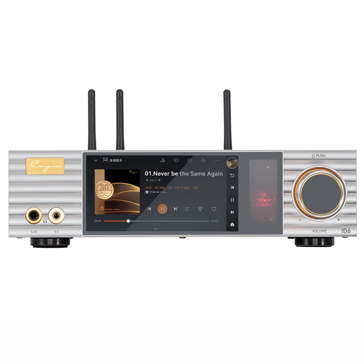 Cayin ID6 desktop streamer, dac and headphone amp front center whitebox