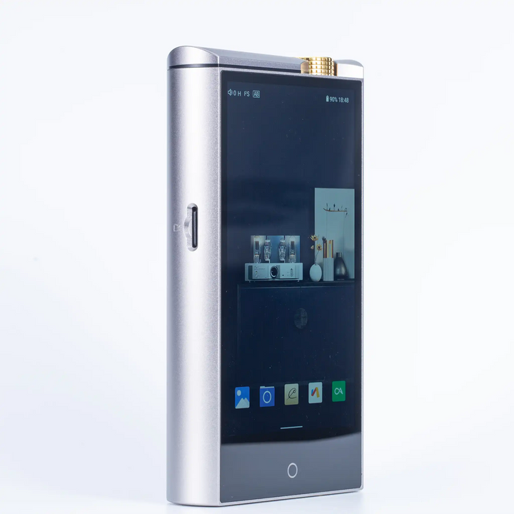 Cayin N7+ DAP standing front left 3 quarter angle whitebox