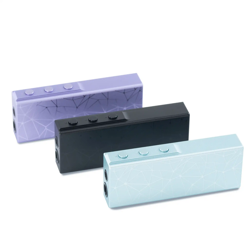 Cayin RU3 DAC/amp x3 standing rear left 3 quarter in a row whitebox