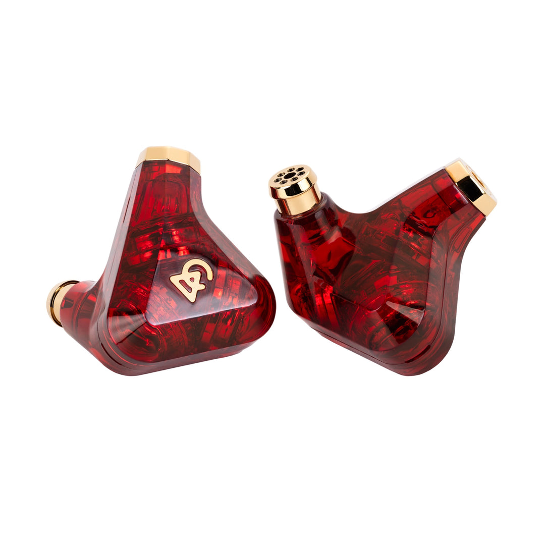 Campfire Audio Trifecta Crimson iems front and rear whitebox