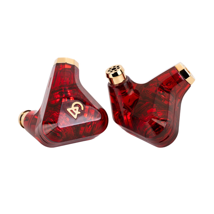 Campfire Audio Trifecta Crimson iems front and rear whitebox