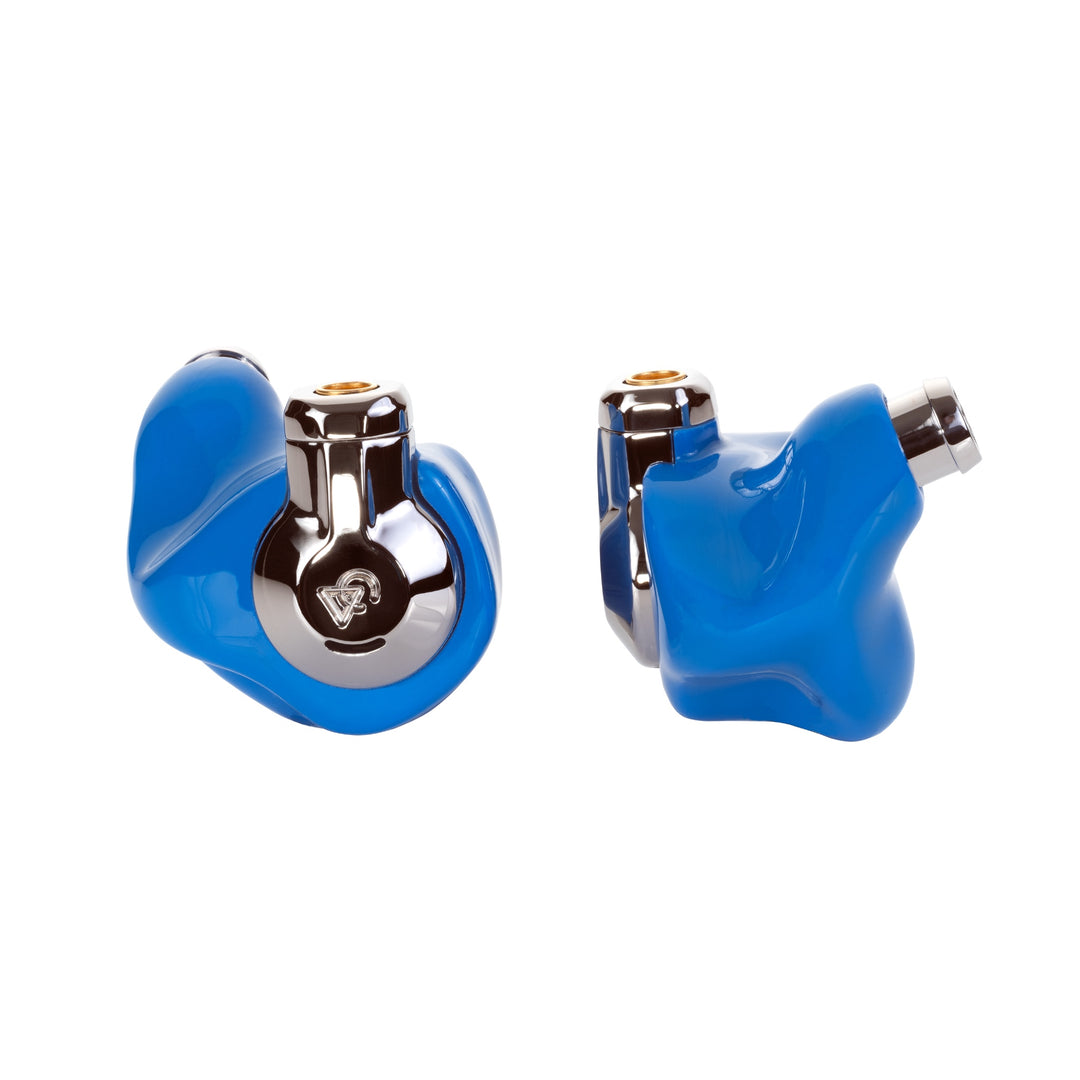 Campfire Audio Cascara blue front and profile over white background