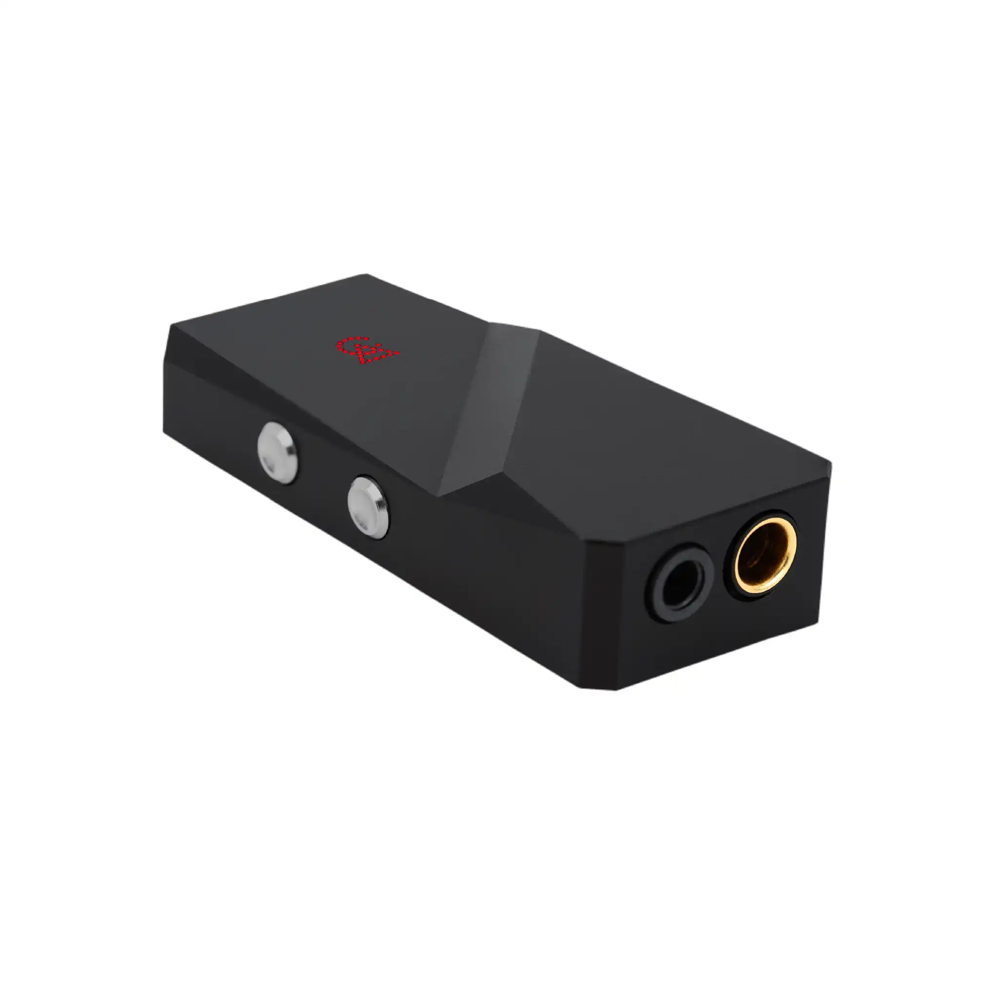Campfire Audio Relay dac/amp lying down bottom left 3 quarter view whitebox