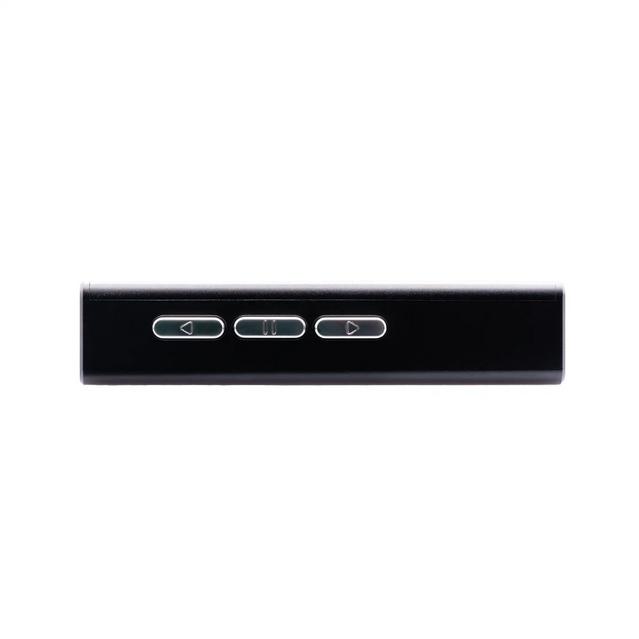 CrinEar Protocol Max DAC/Amp side view of play and pause buttons whitebox