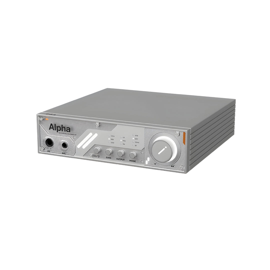 D&A Alpha DAC and amp front right 3 quarter whitebox